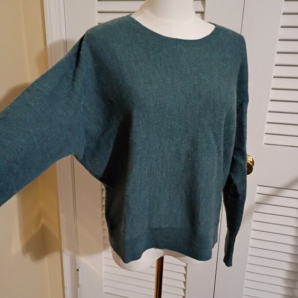 Merino Wool Small Sweater Oversized Teal Max Studio Long-Sleeved Soft Extra-Fine - Picture 1 of 9